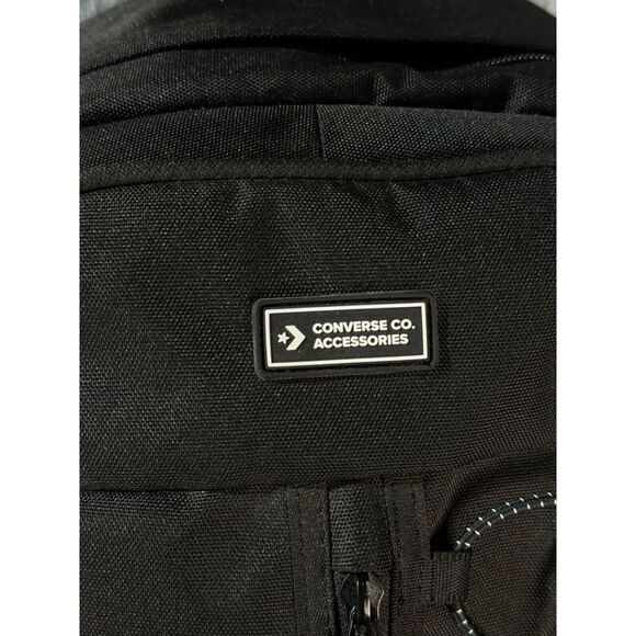 Converse CO Accessories Transition Unisex Jet-Black Zipper Backpack Bag CVVB14 - Picture 2 of 13